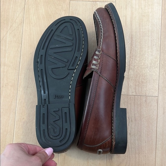Polo by Ralph Lauren Rich Brown Leather Slip-Ons 9 - Picture 14 of 14